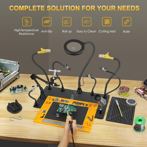 EOOKU Helping Hands station with non-slip silicone pad for secure work on wood or plastic