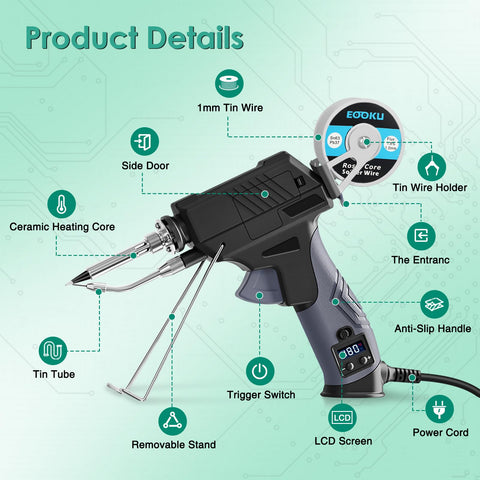 EOOKU five interchangeable tips cover diverse soldering tasks