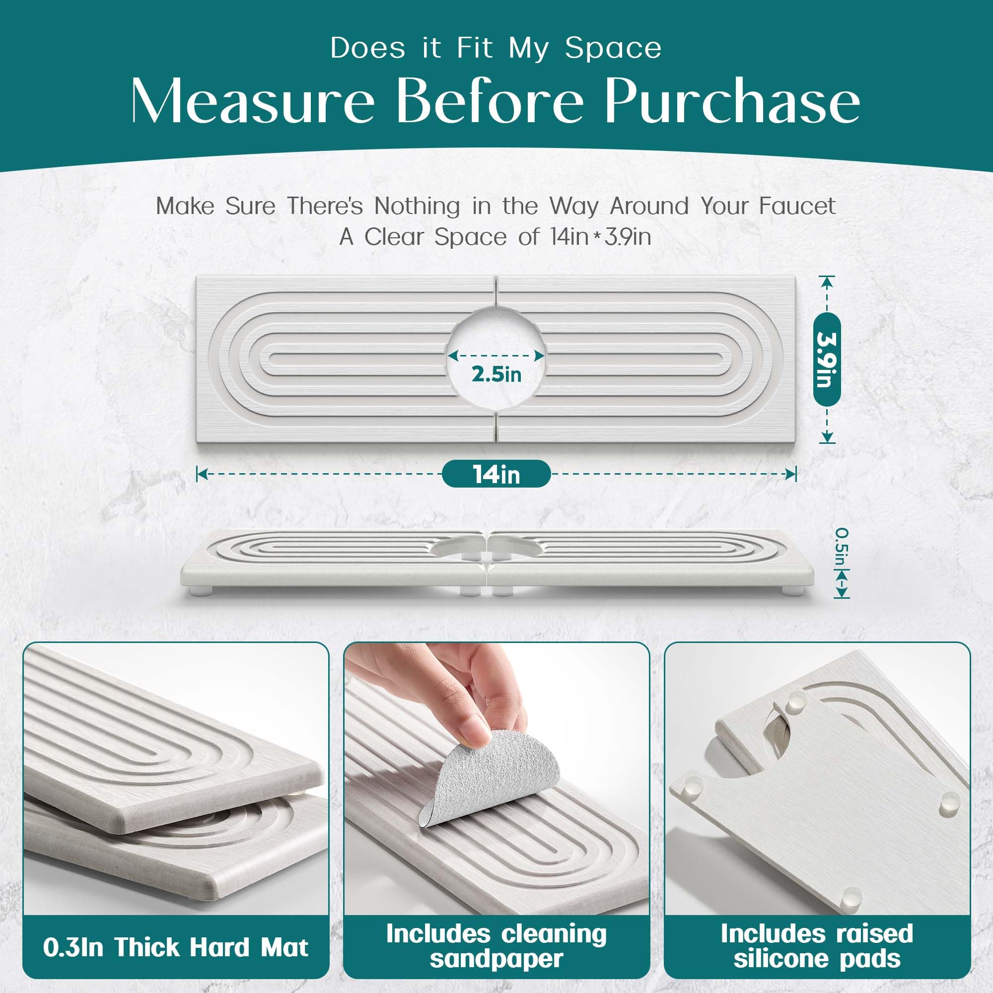 eormoe absorbent stone tray for sink keeps countertops dry and tidy