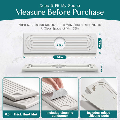 eormoe absorbent stone tray for sink keeps countertops dry and tidy