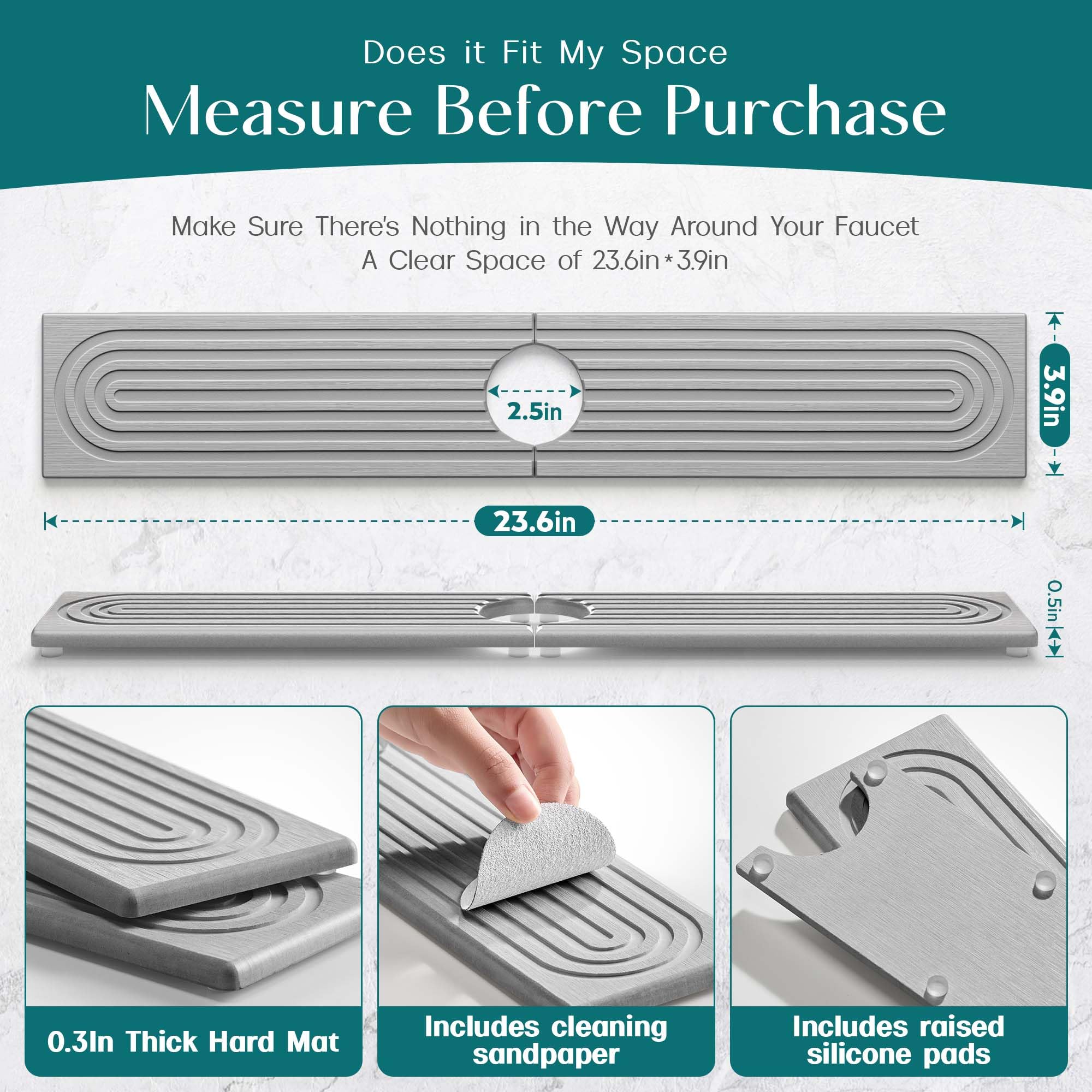 eormoe diatomaceous earth splash guard absorbs moisture quickly around the sink