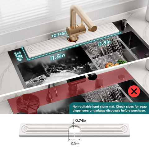Eormoe diatomite drying stone tray keeps kitchen counter dry.
