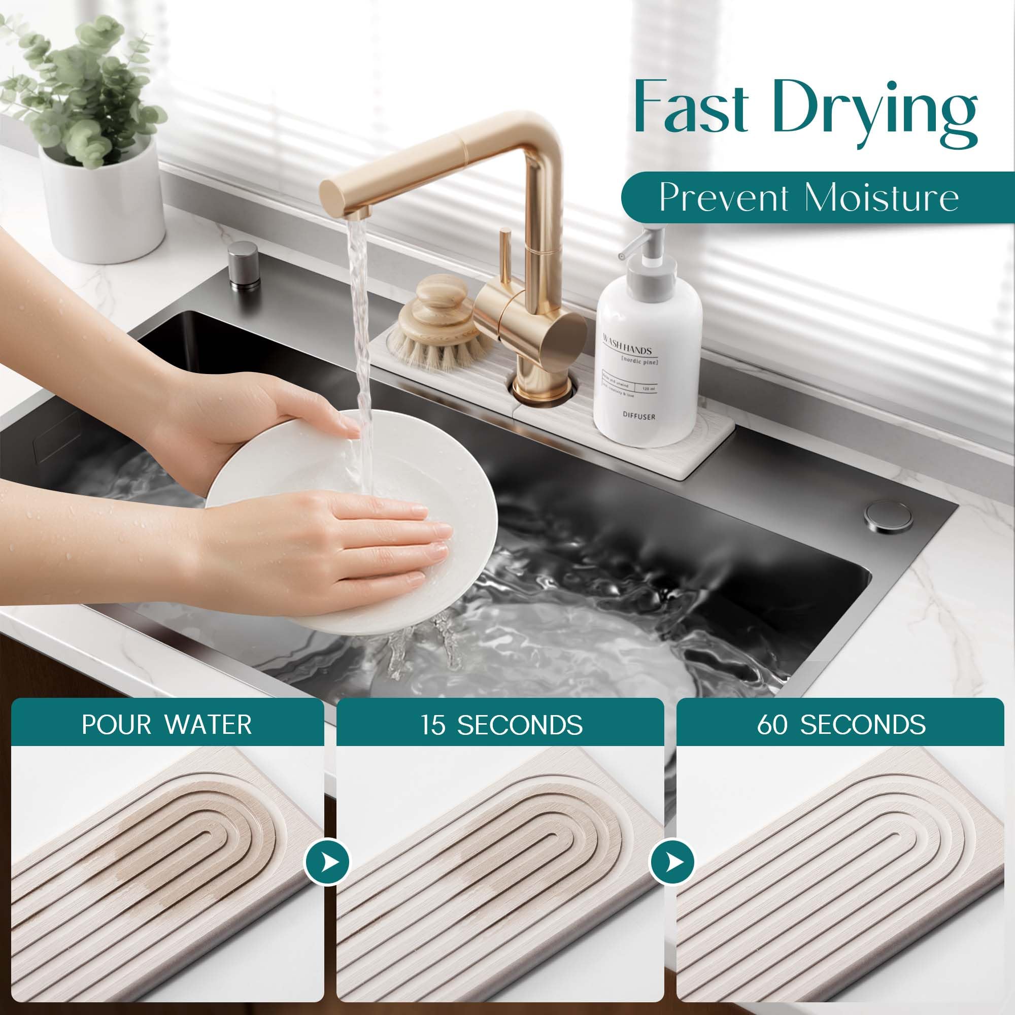 eormoe fast-drying diatomite mat minimizes drips after use