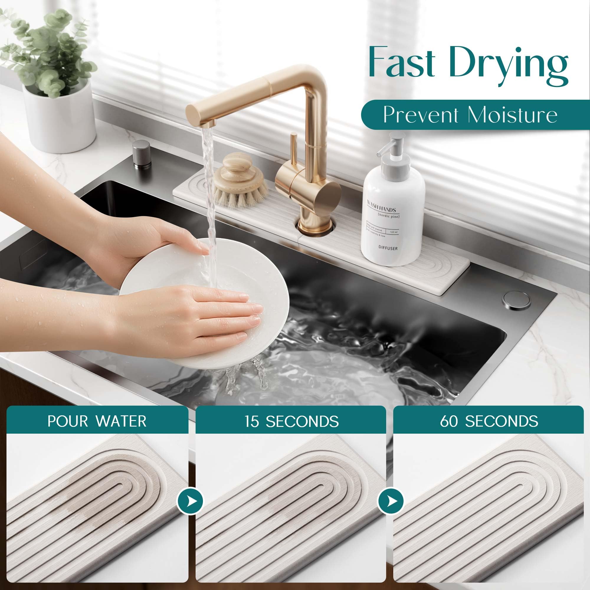 Eormoe sink splash guard keeps the wet area tidy