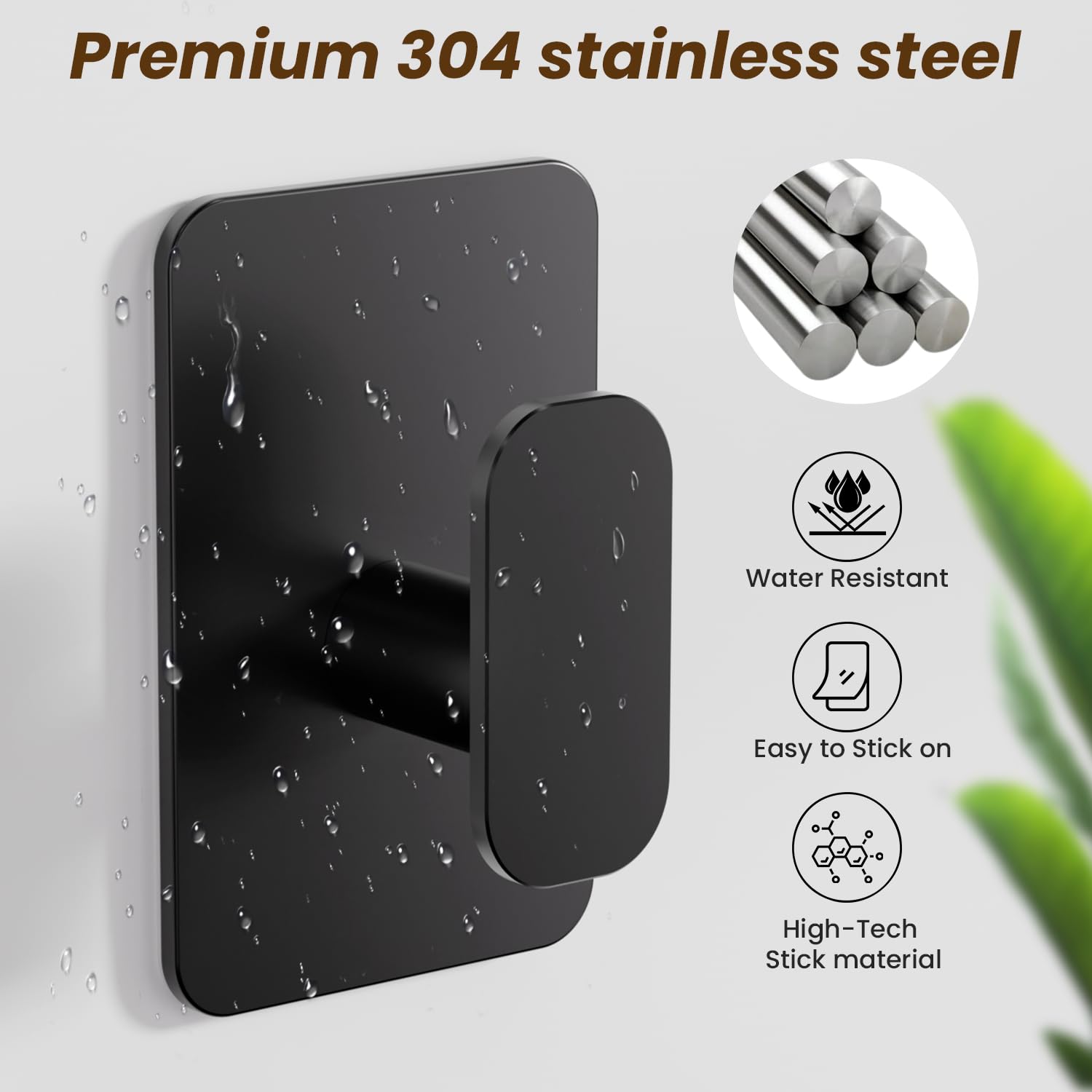 Eowihor black finish hooks in a four-pack for quick updates.