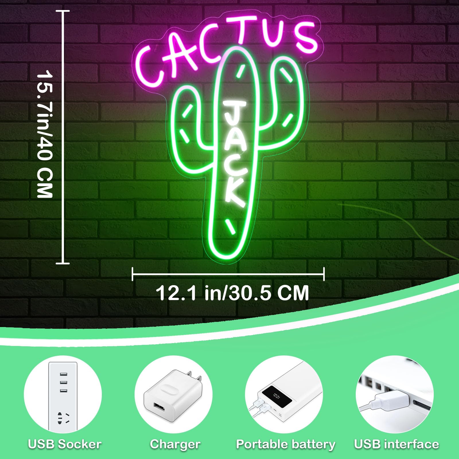 eoxuefo Cactus Jack wall decor in dimmable mode creates soft ambiance for parties.