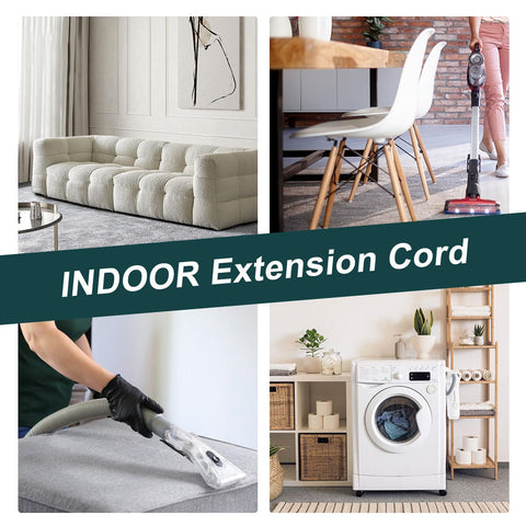 EP 12 ft gray indoor extension cord suitable for washers, dryers, and refrigerators