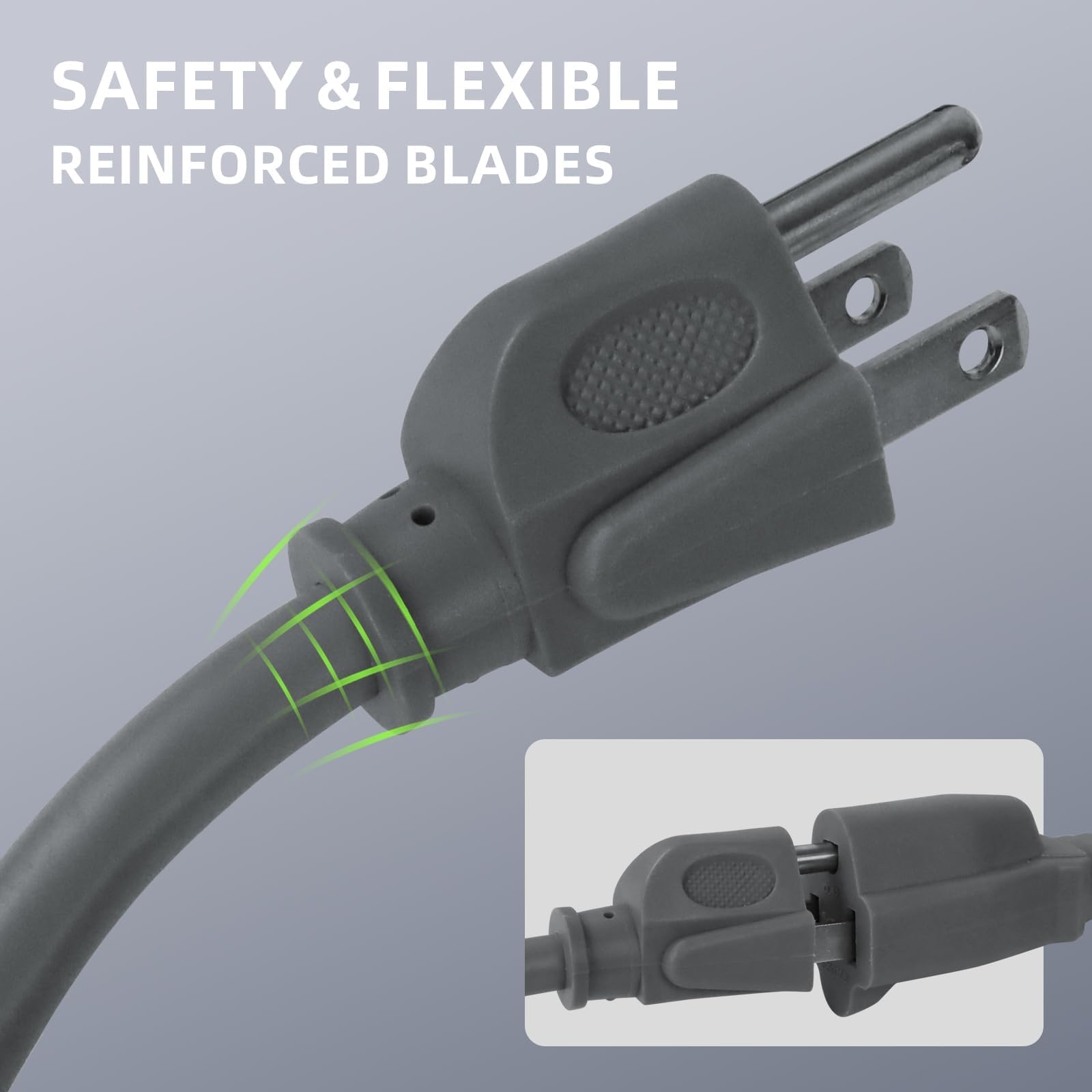 EP 25 ft gray cable demonstrates cold-weather flexibility and long life.