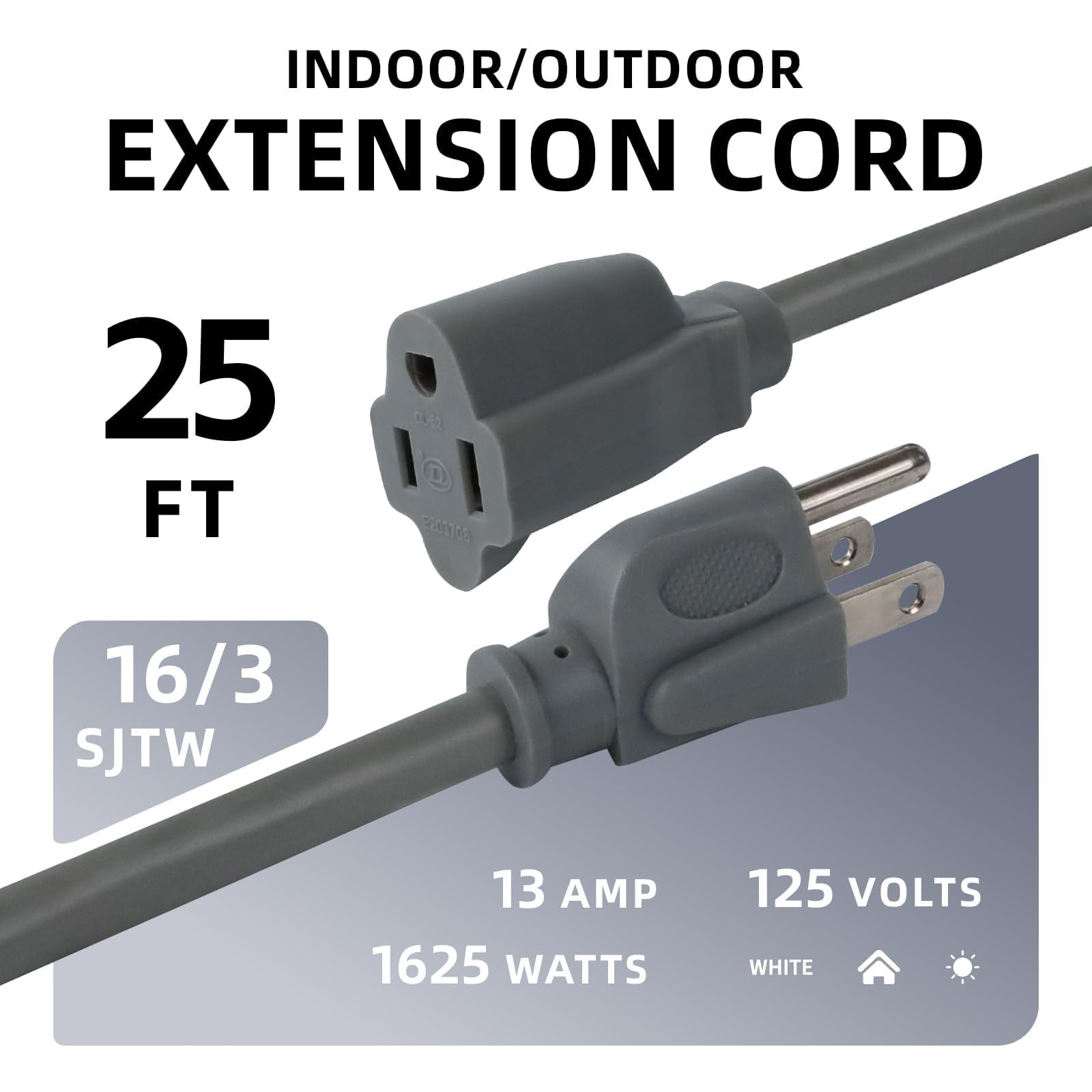 EP 25 ft extension cord exterior view shows moisture-resistant vinyl jacket.