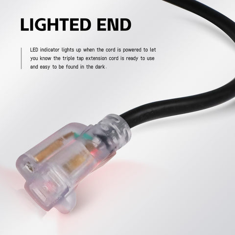 EP 25 ft extension cord weather-resistant jacket protects cables from moisture and UV exposure.