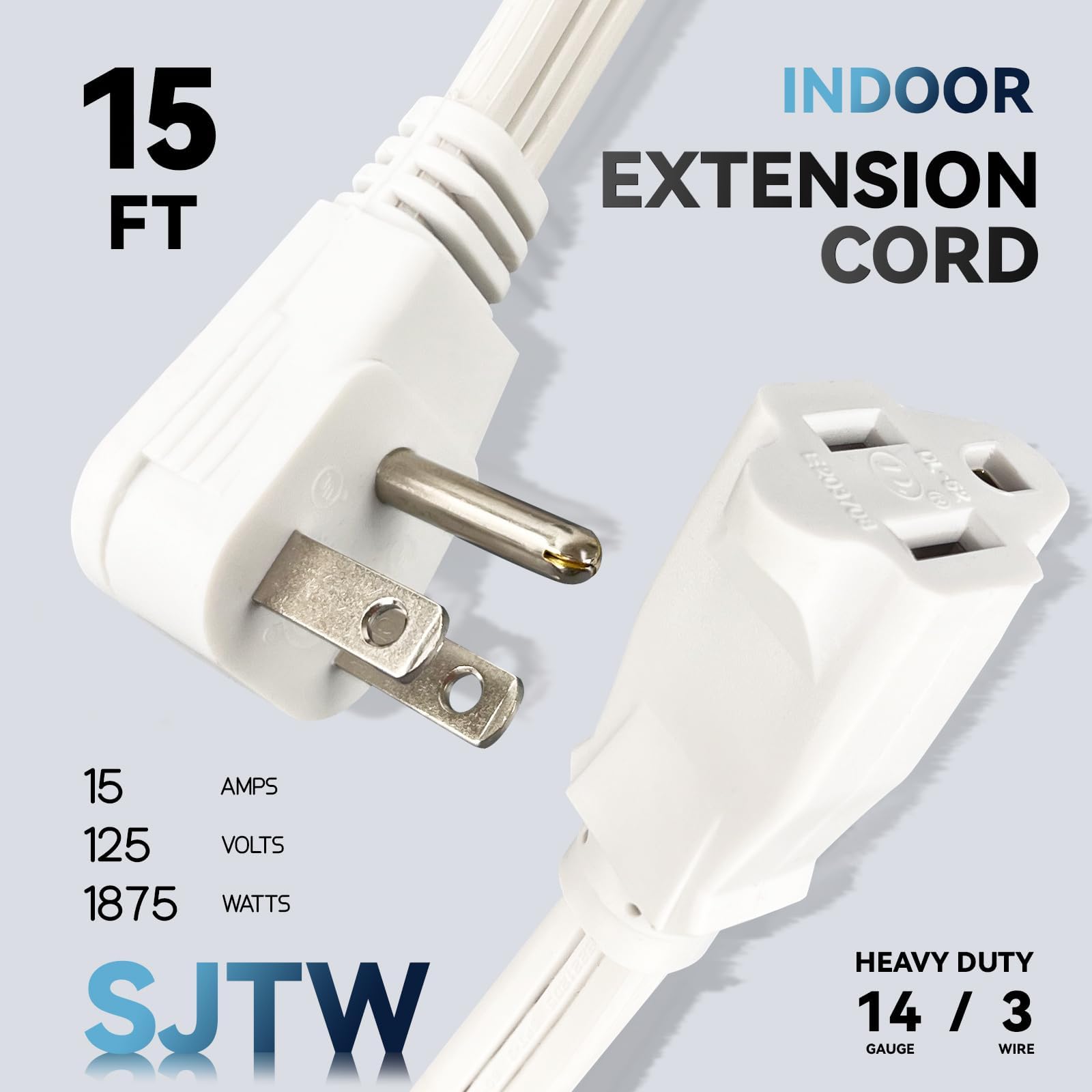 EP 3-prong SPT-3 cable close-up showing robust insulation for reliable indoor use.
