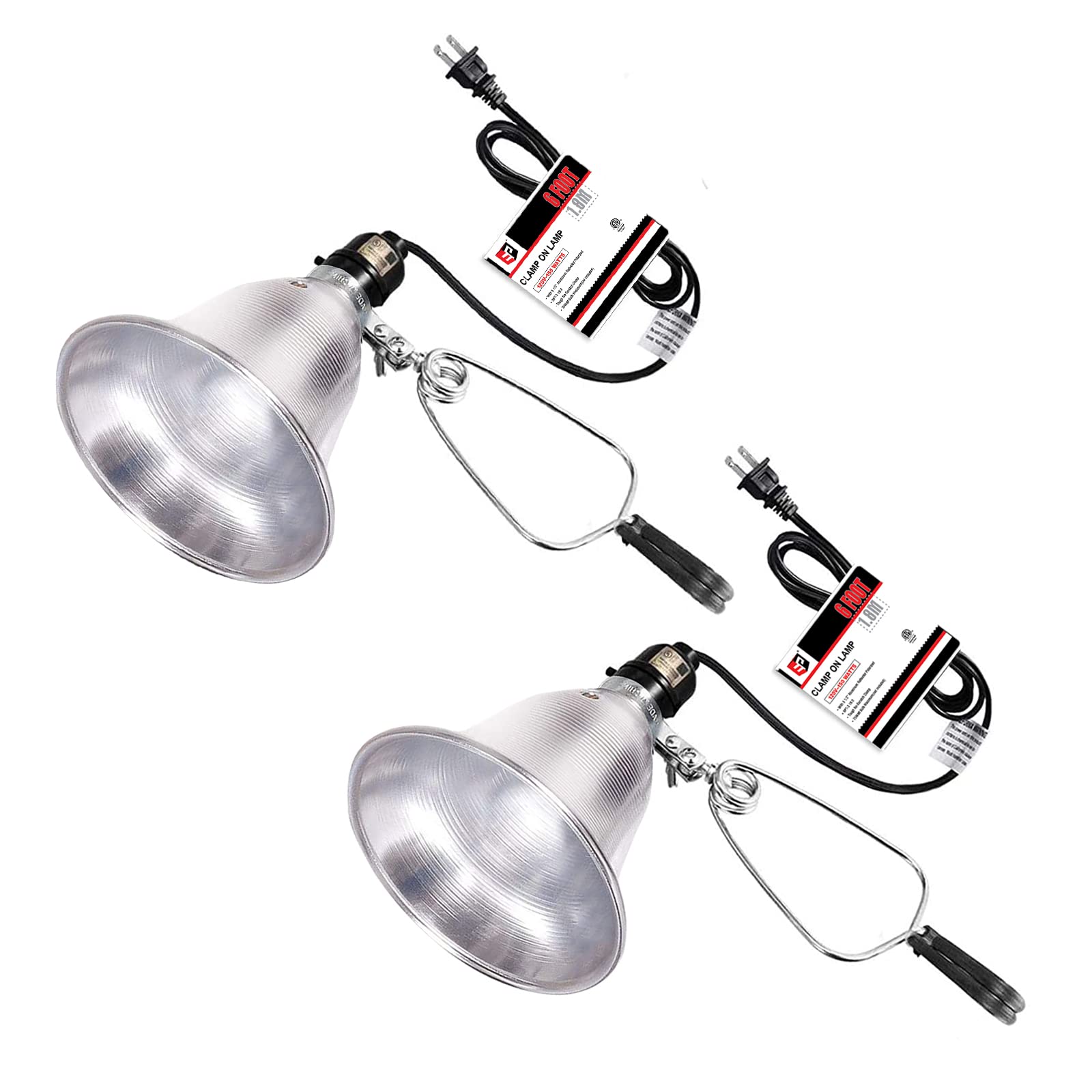 EP Clamp Lamp with detachable 5.5 inch aluminum reflector for targeted illumination