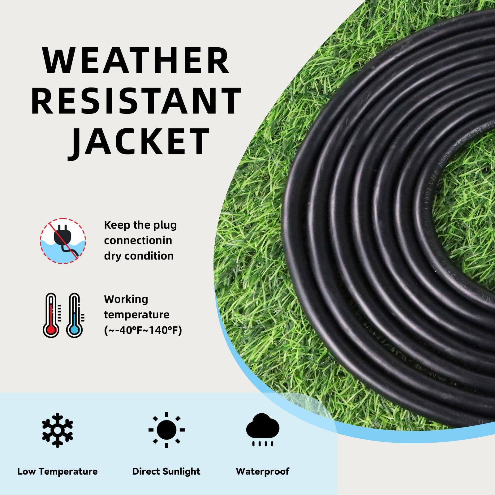 EP extension cord suitable for indoor and outdoor tasks like lawn care
