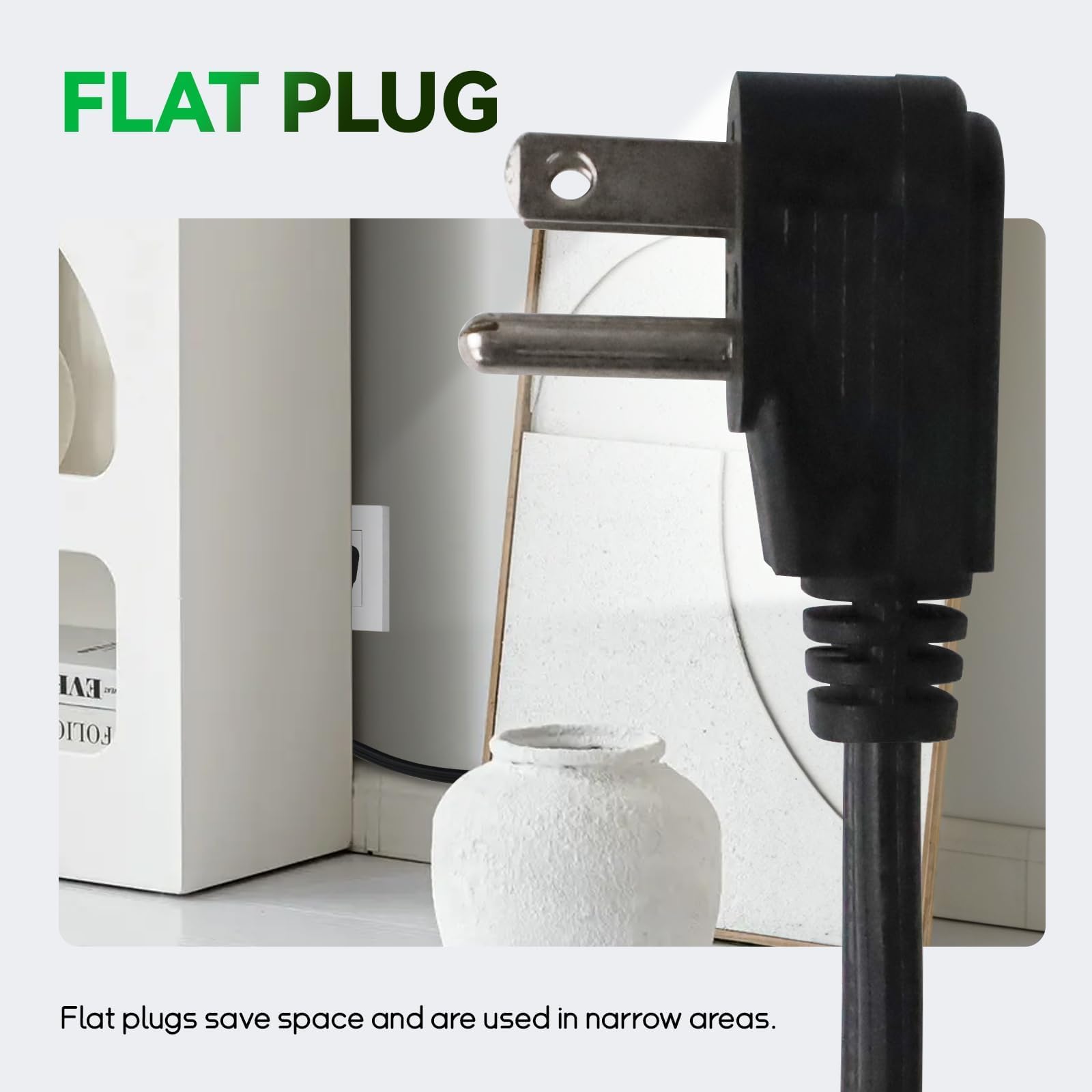 EP indoor-use black appliance extension cord suitable for washers and dryers