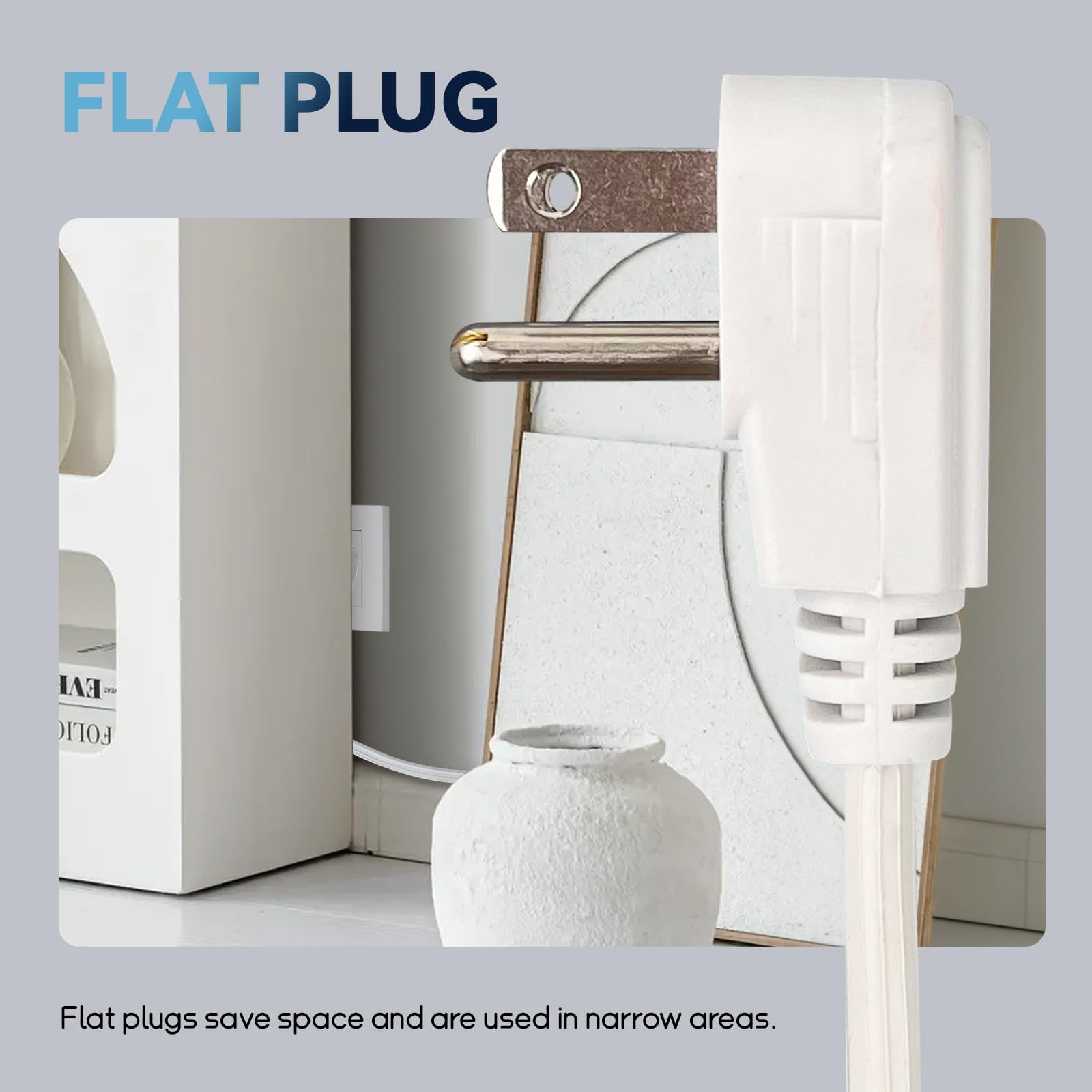 EP indoor-use white extension cord for residential appliances around the home.
