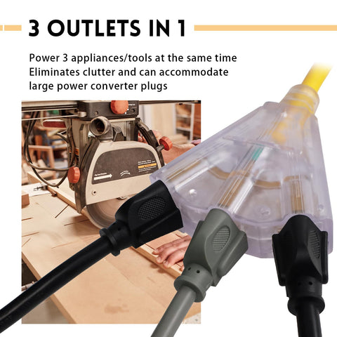 EP LED indicator light shows when the cord is powered for quick locating in dim light.