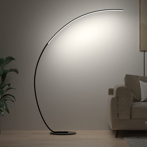E.P. Light RGBW arched floor lamp with remote for adjustable ambient lighting