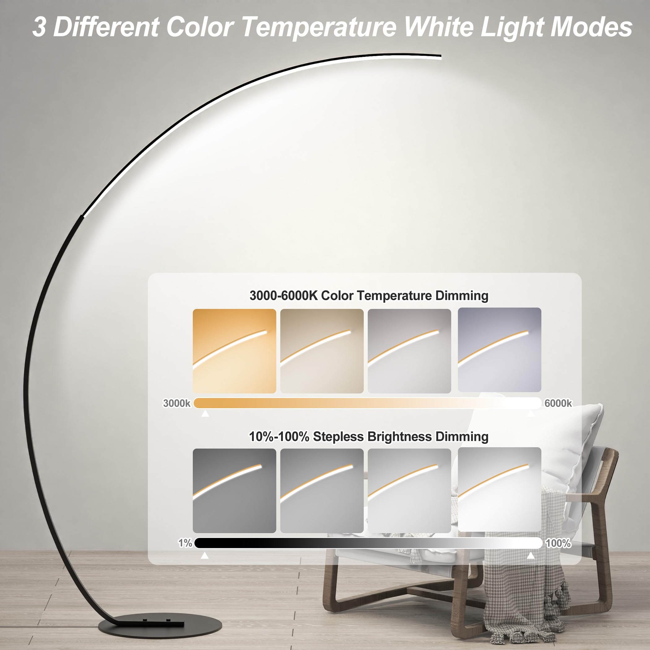 Bedroom setup with ambient lighting from the E.P. Light RGBW lamp