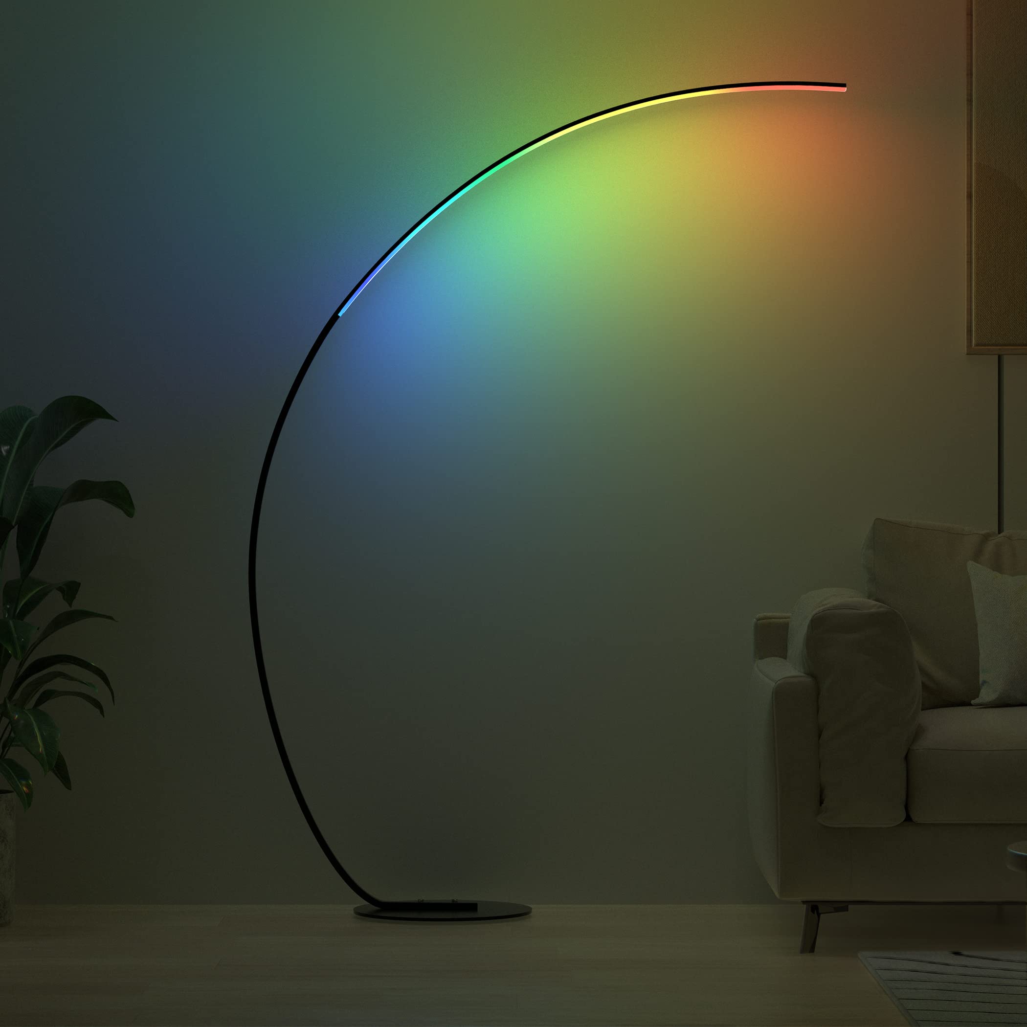 Dimmable LED floor lamp with easy remote control for precise brightness