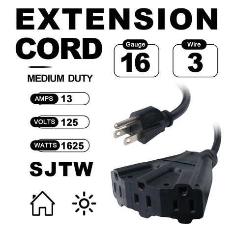EP outdoor extension cord 3-prong grounded plug for safe power access to tools.