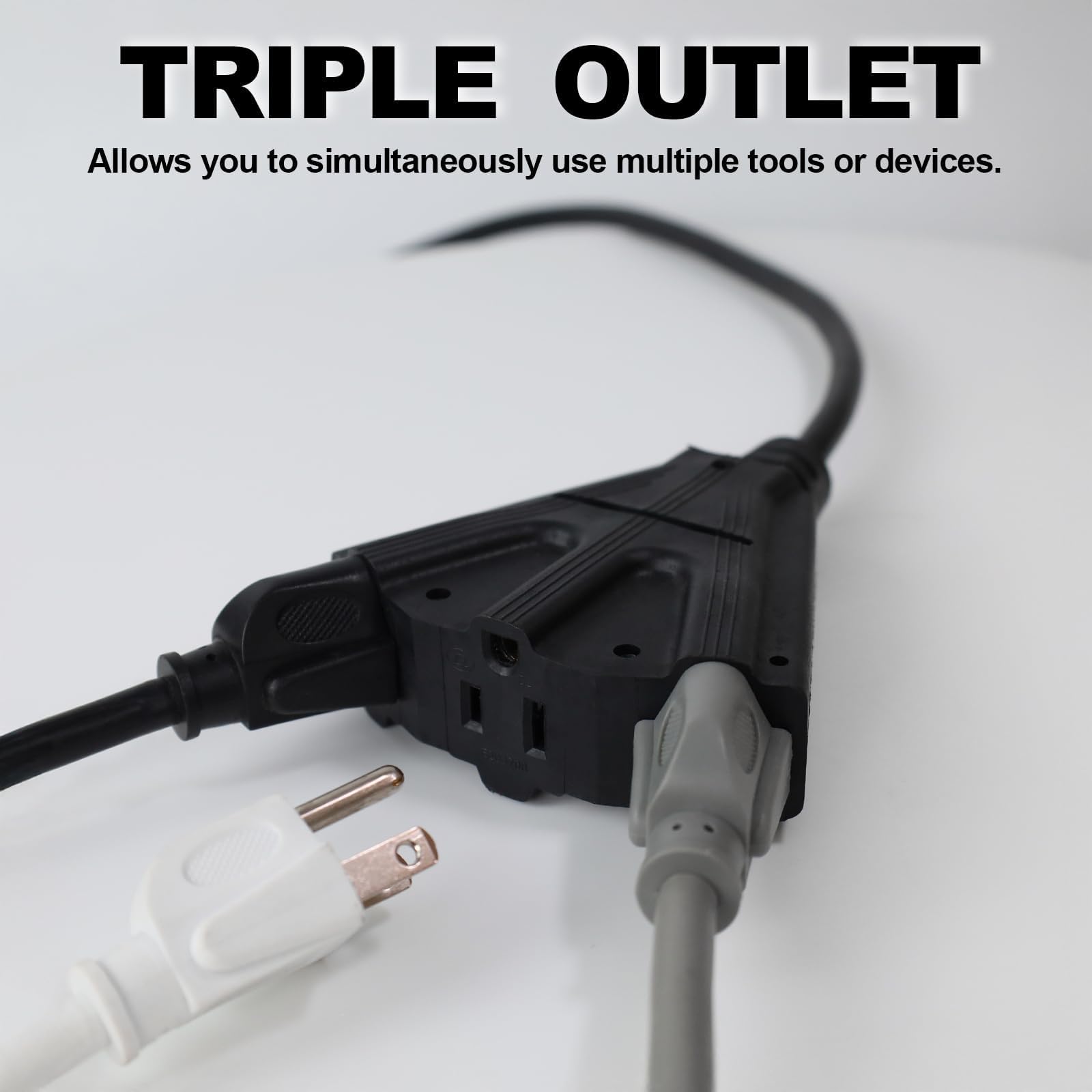 EP outdoor extension cord water-resistant jacket protects against weather and wear.
