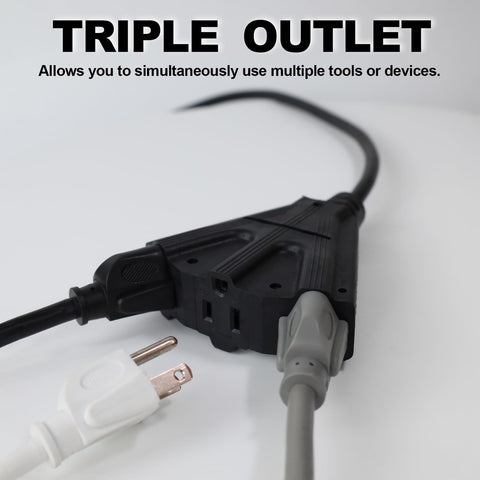 EP outdoor extension cord water-resistant jacket protects against weather and wear.