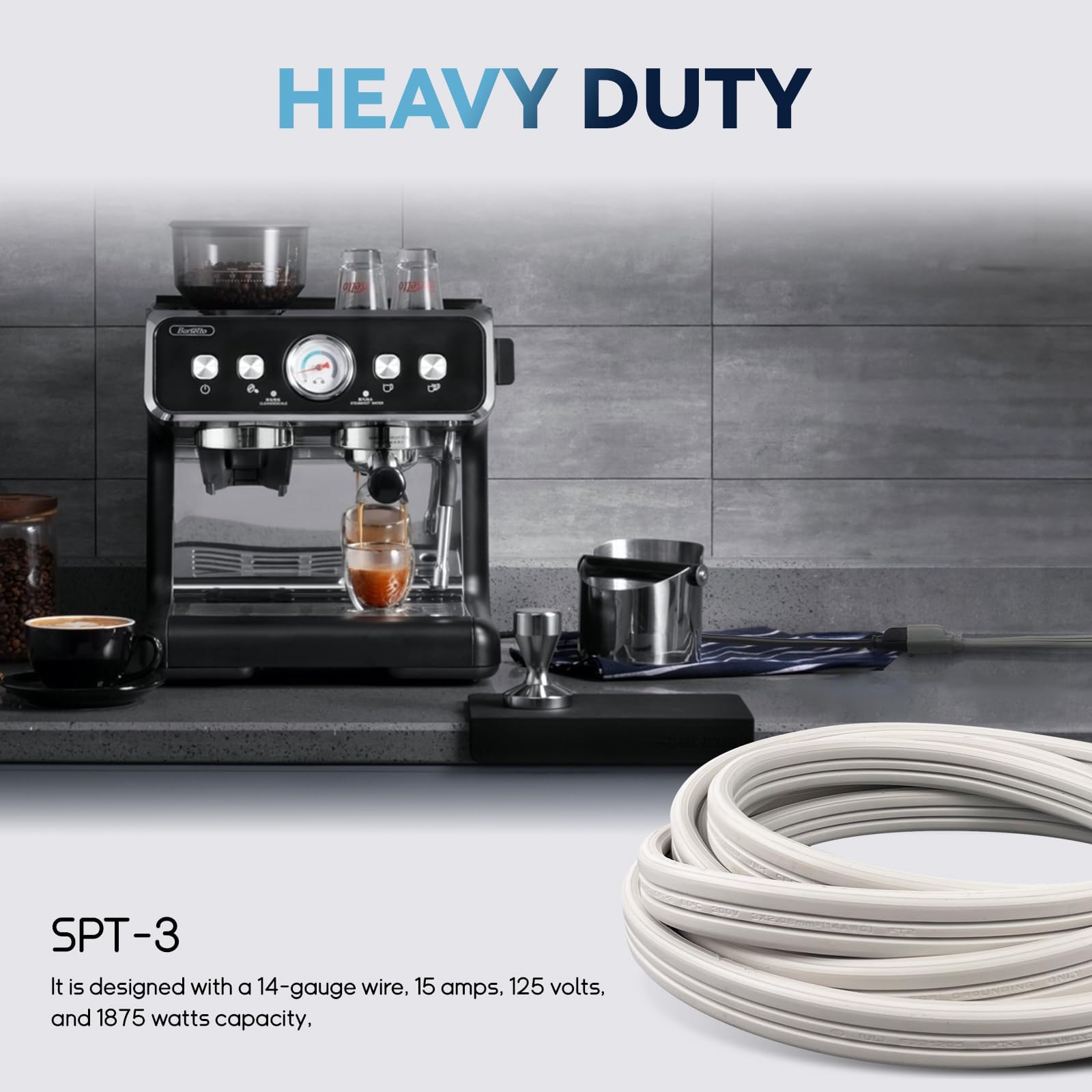 EP reinforced insulation extension cord designed for safety and durable service.