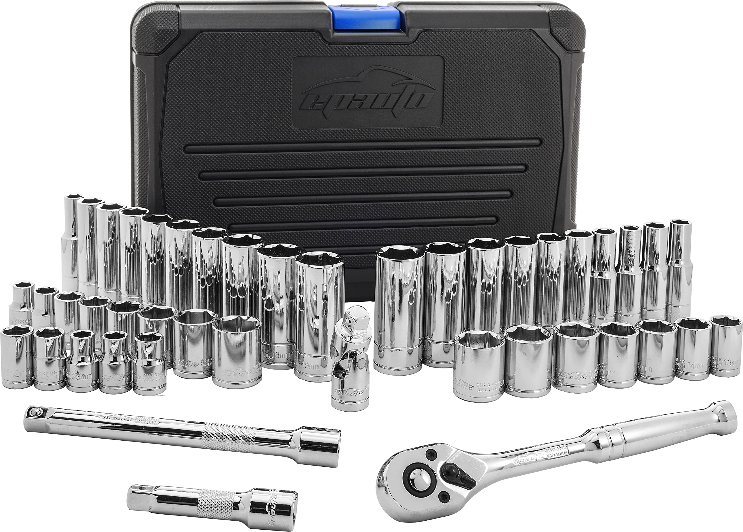 EPAuto sturdy storage case keeps sockets organized on the go.
