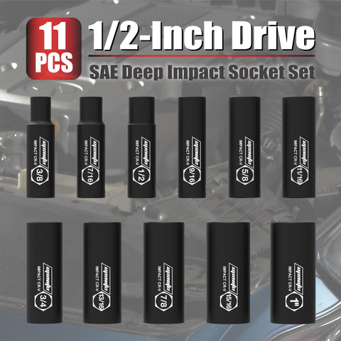 EPAuto Cr-V hardened sockets resist wear for heavy-duty use.