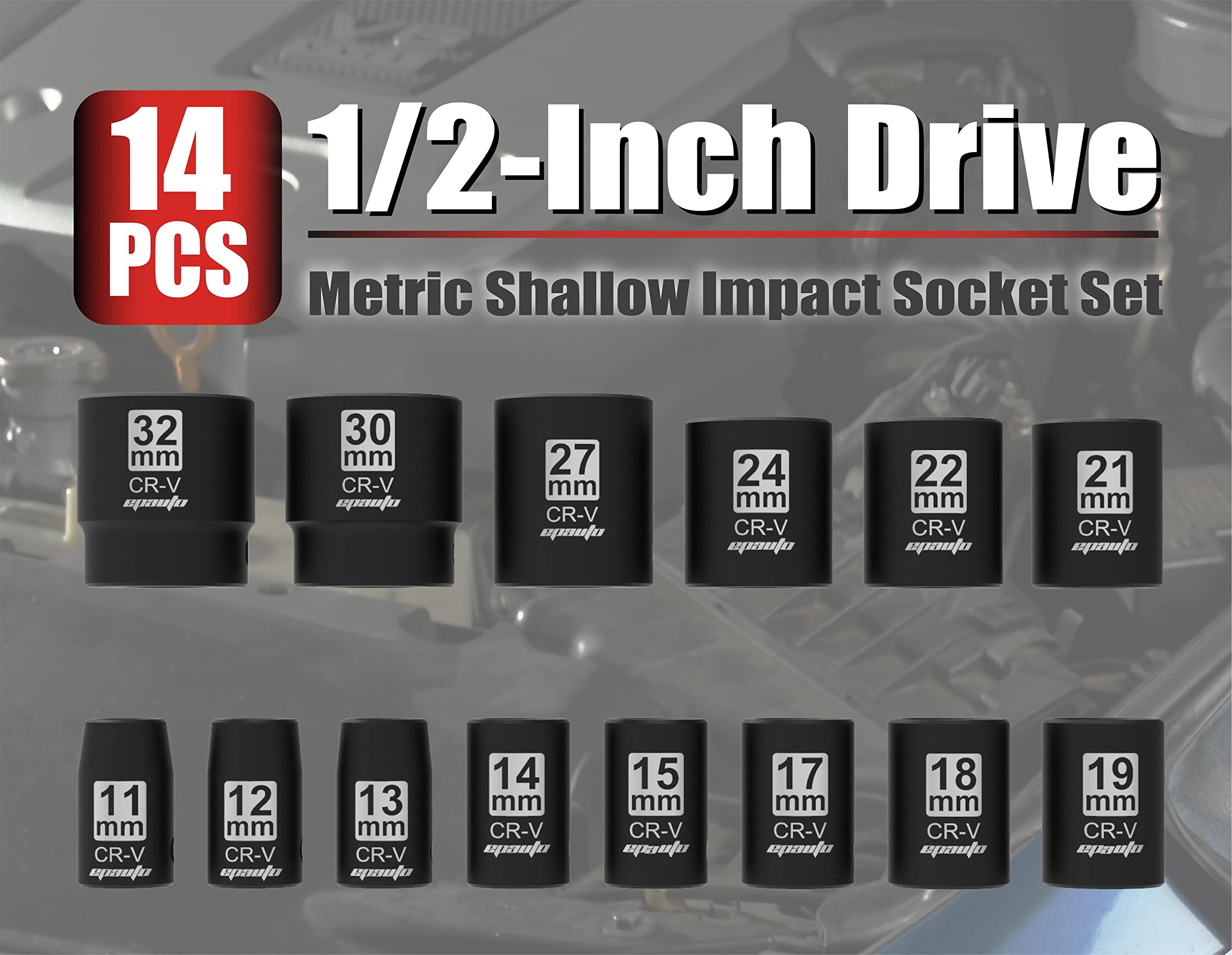 EPAuto 12mm metric shallow impact socket ideal for space-limited tasks