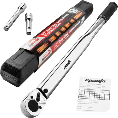 EPAuto torque wrench with closed storage case for easy organization.
