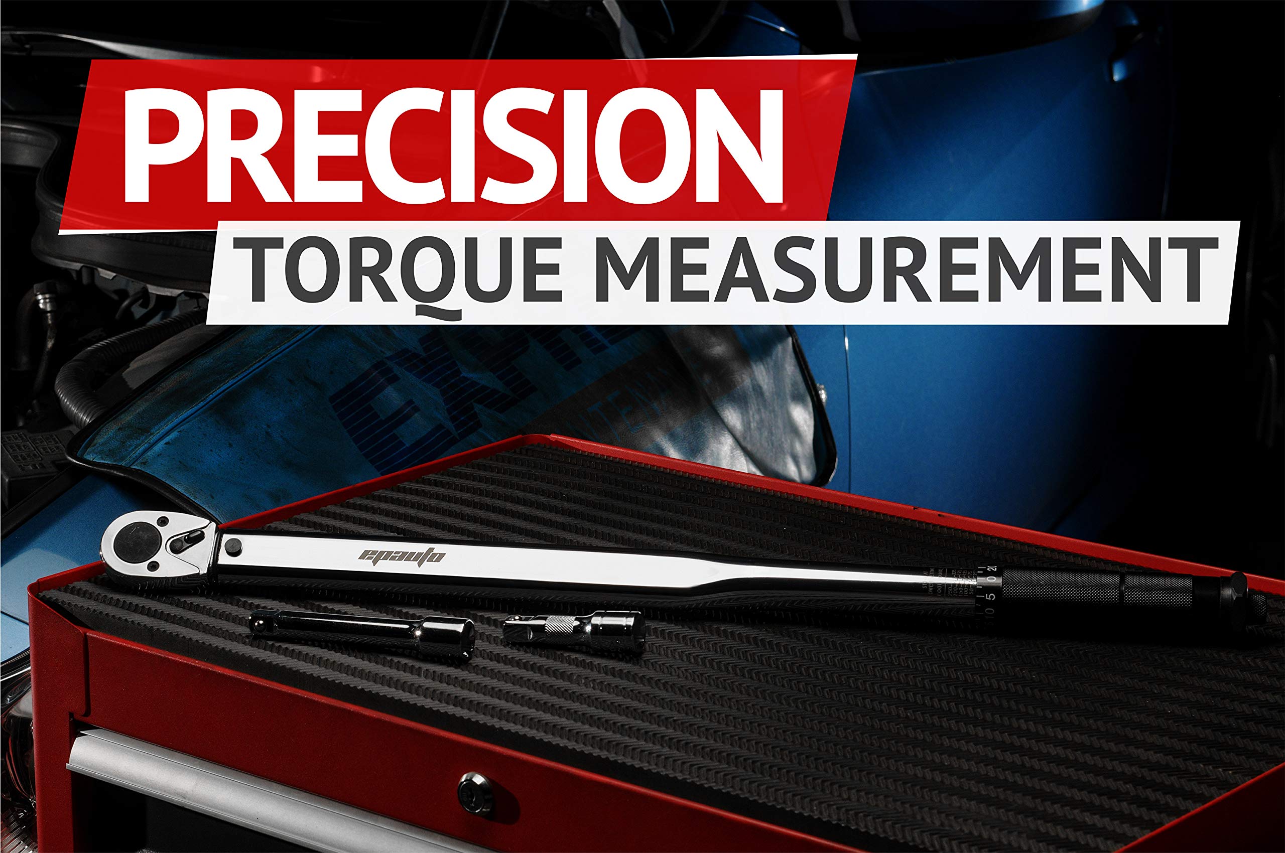 EPAuto torque wrench high-contrast scale for precise readings.