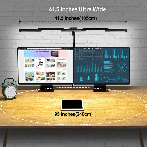 EPABINA architect desk lamp extended to 41.5 inches for multi-monitor setups