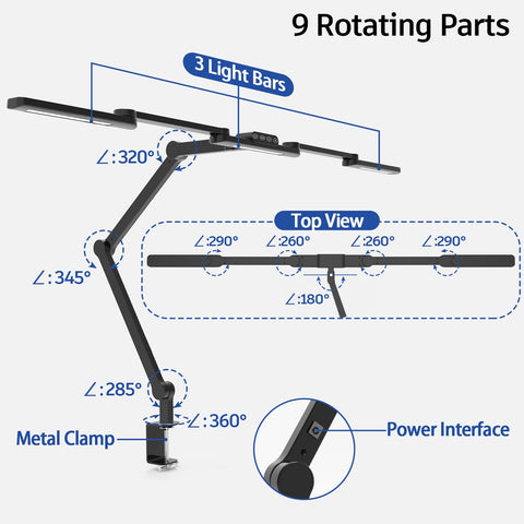 EPABINA LED office lamp showing touch control panel for easy adjustments