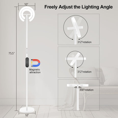 EPABINA torchiere inner light rotates for precise task lighting