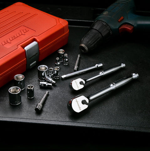 EPAuto chrome-vanadium steel sockets close-up highlighting durability and torque-ready design.