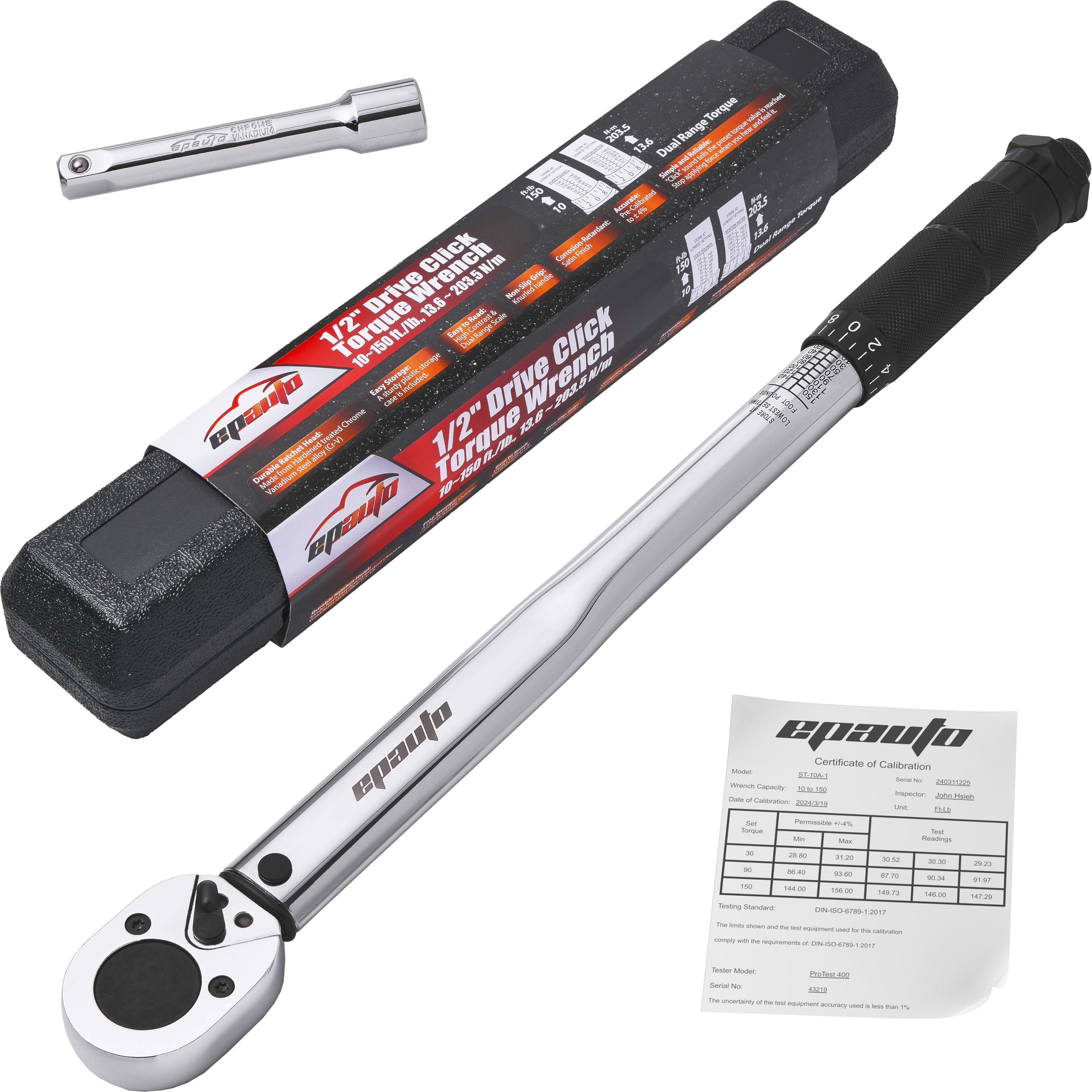 EPAuto half-inch drive click torque wrench with precise torque control