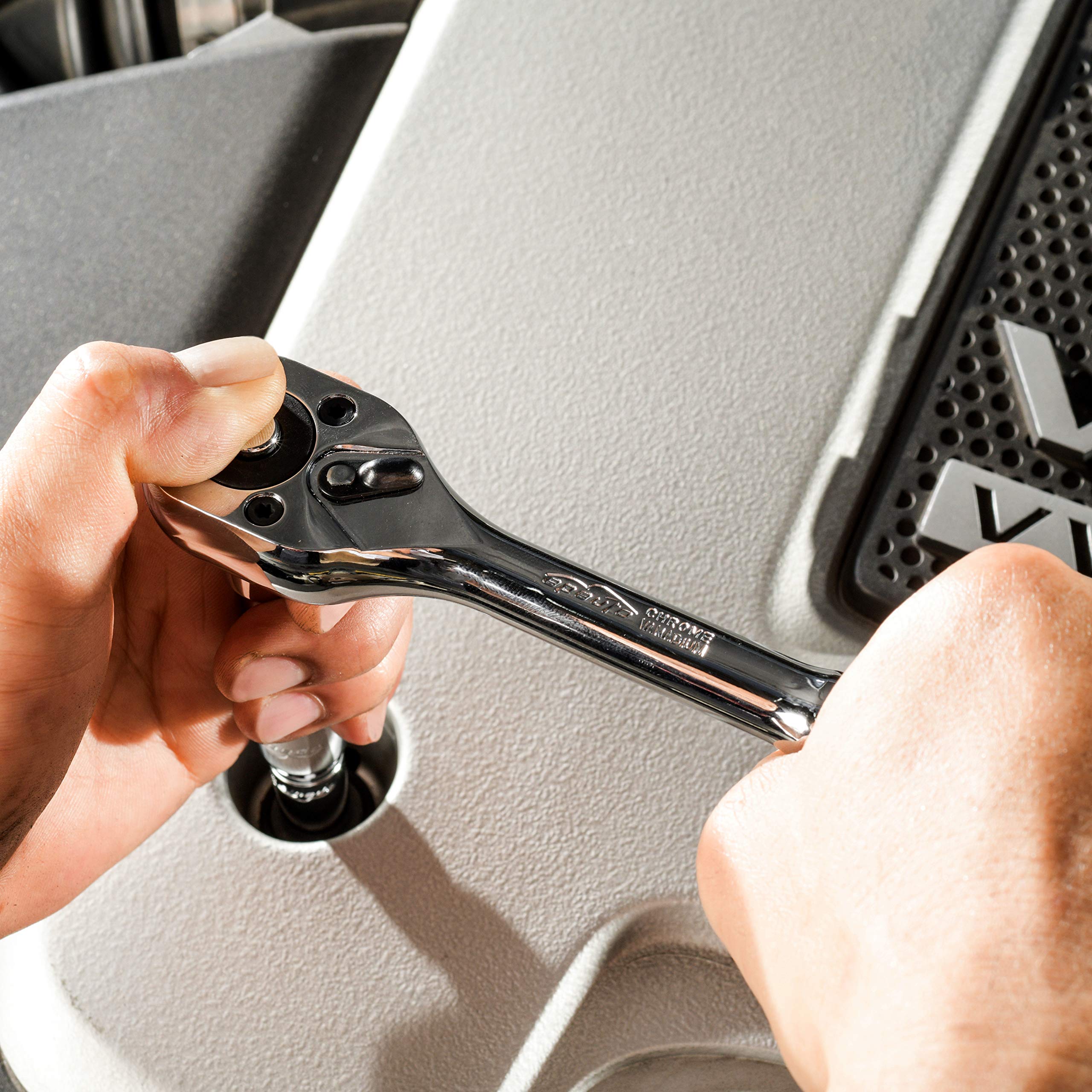 EPAuto socket set neatly organized in case for quick access