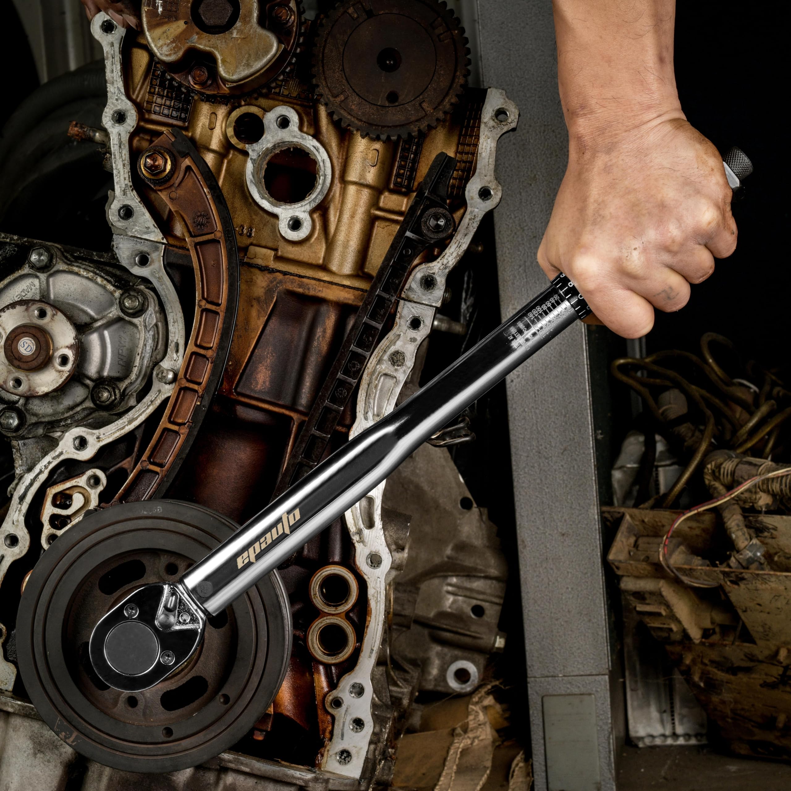 EPAuto torque wrench extension bar shows added reach for quick setups