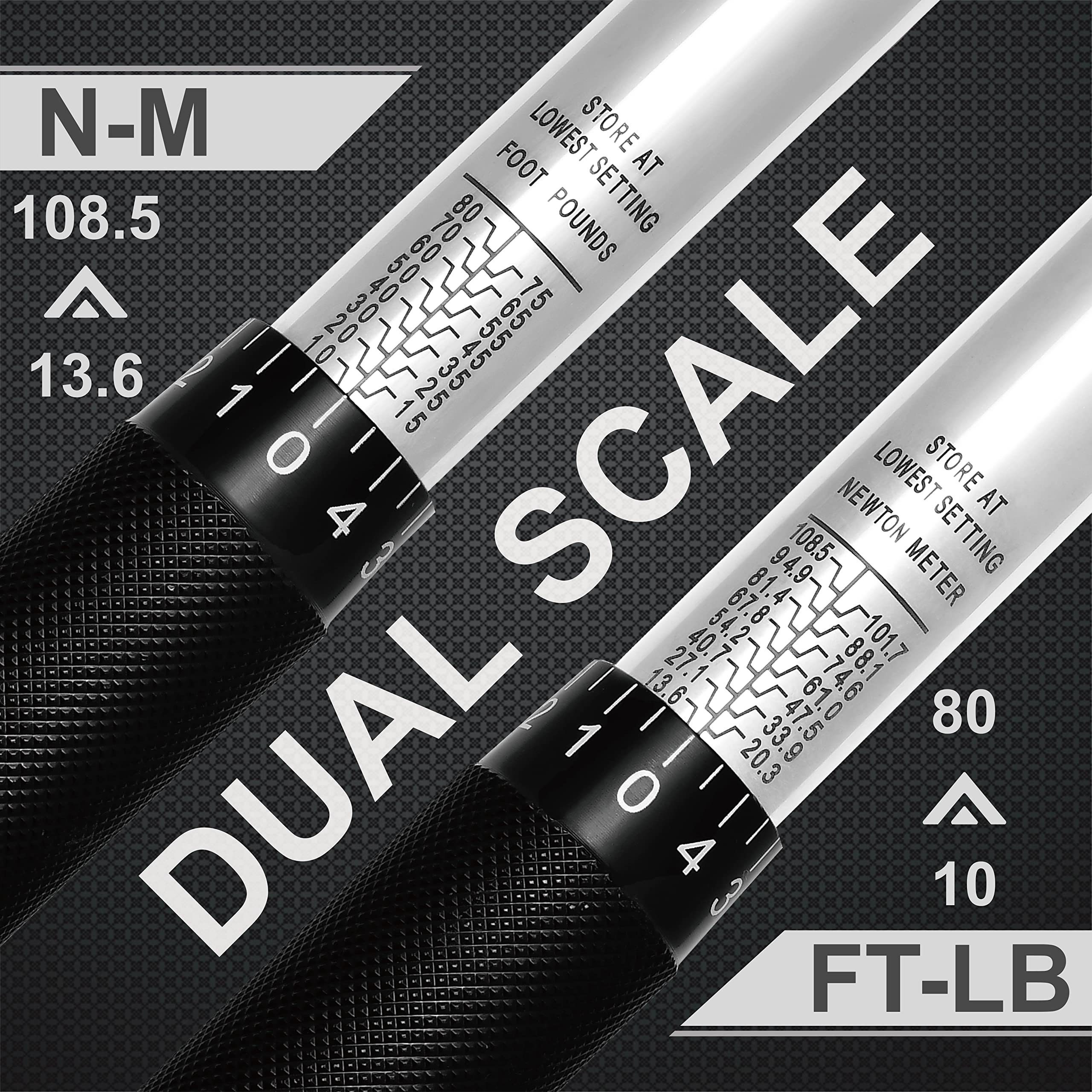 EPAuto torque wrench knurled handle offers non-slip grip during use.