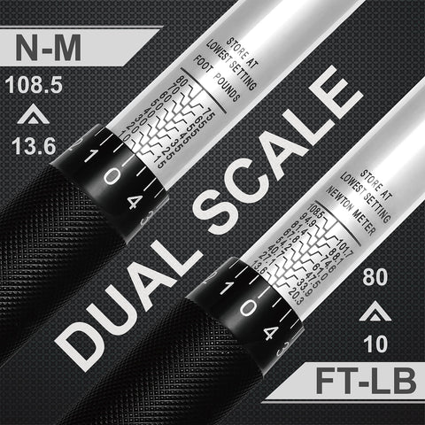 EPAuto torque wrench knurled handle offers non-slip grip during use.