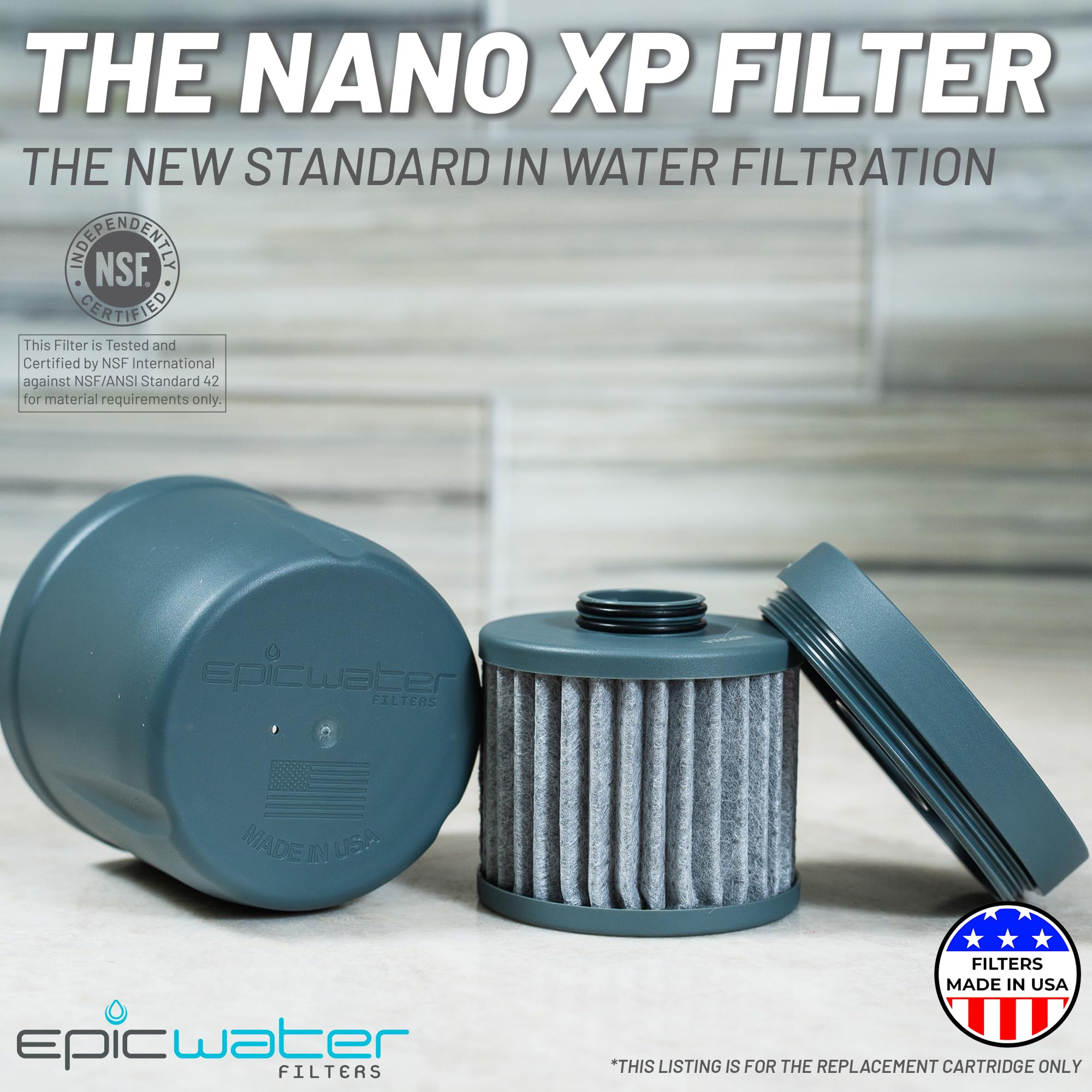 Epic Water Filters Nano XP filter in action illustrating contaminant reduction in real use