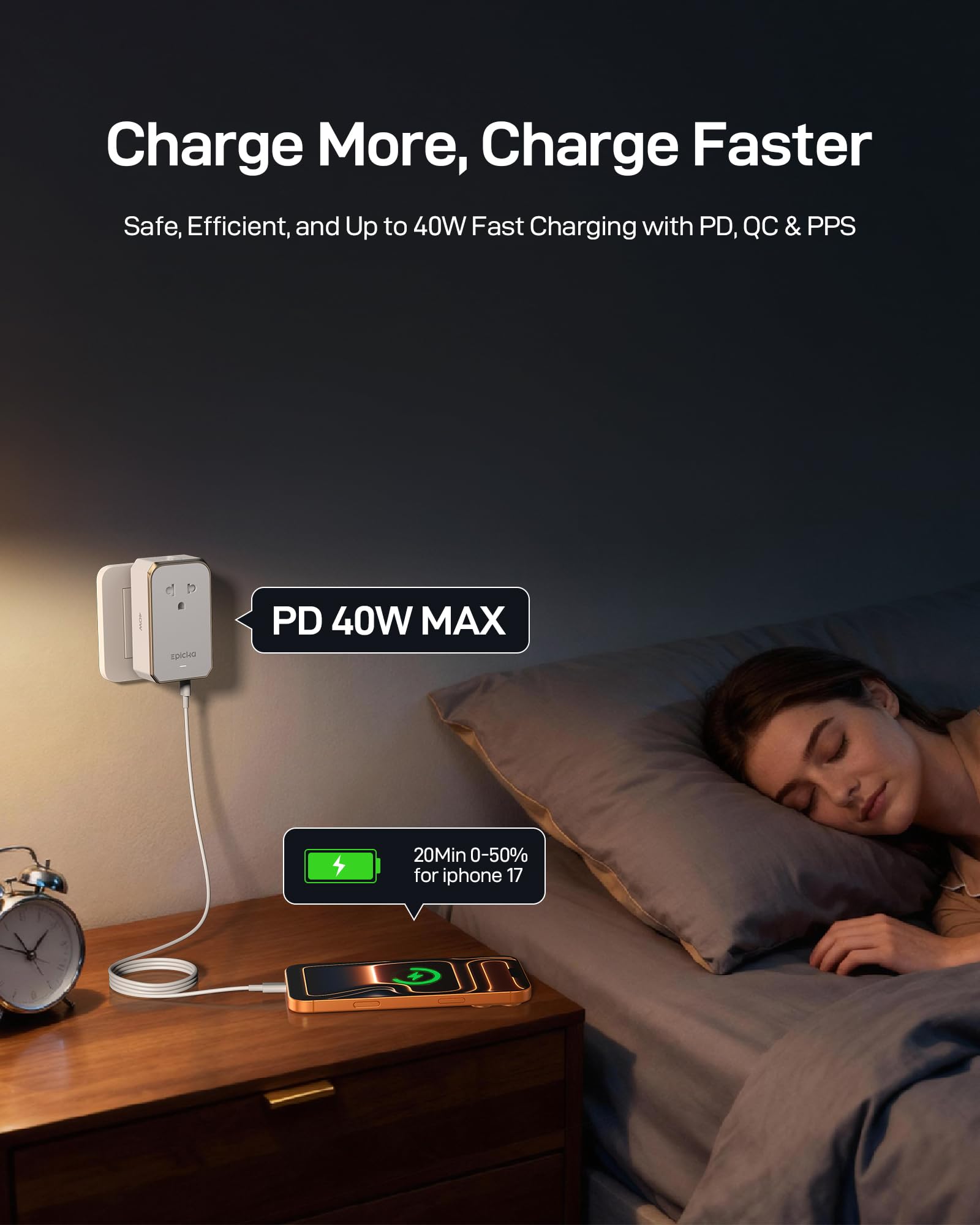 EPICKA Air 40W in white color complements sleek travel gear