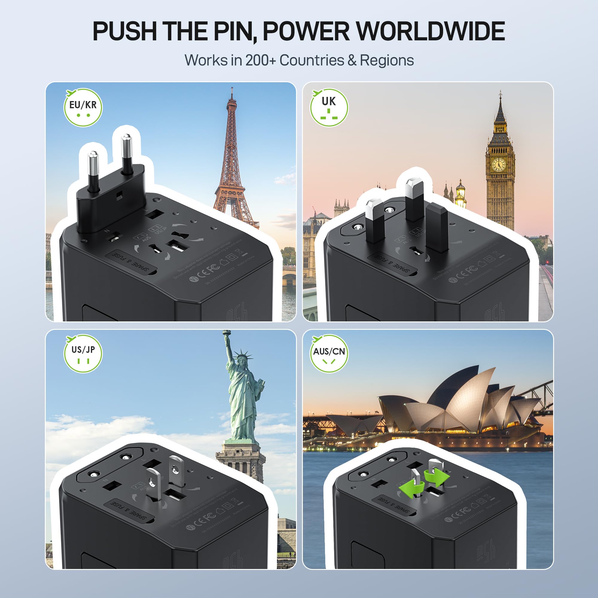 EPICKA GaN 45W built-in 10A fuse for travel safety.