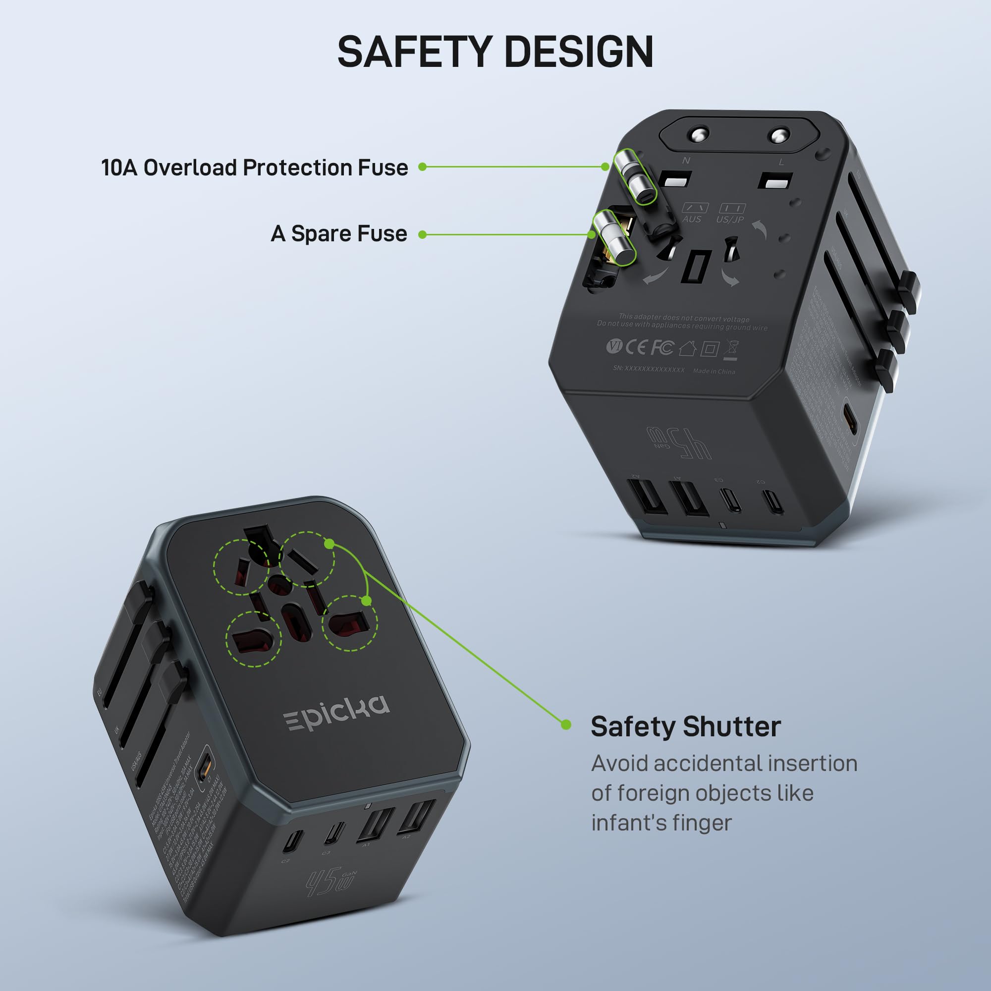EPICKA GaN 45W cruise ship friendly portable power.