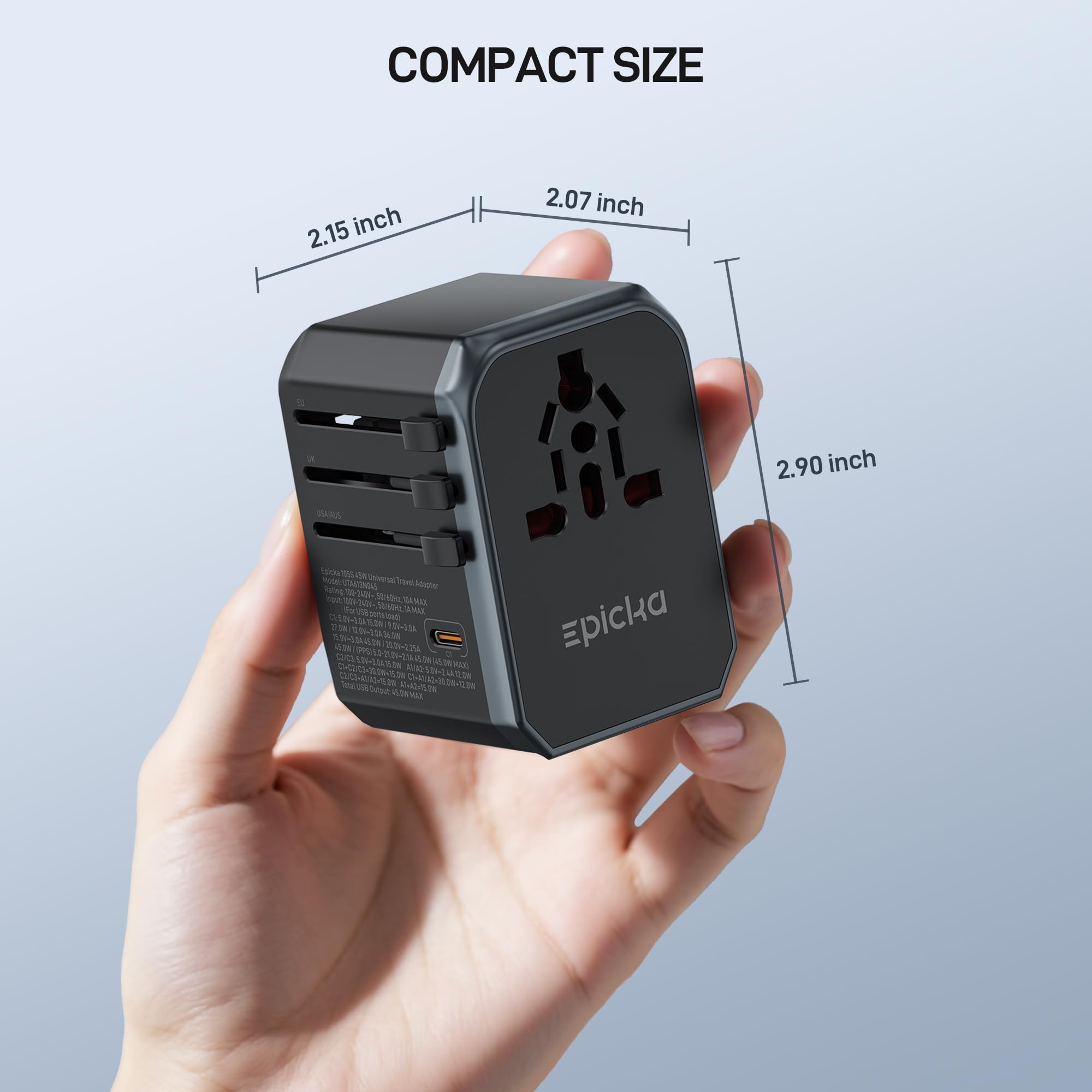 EPICKA GaN 45W no surge protection; verify device compatibility.