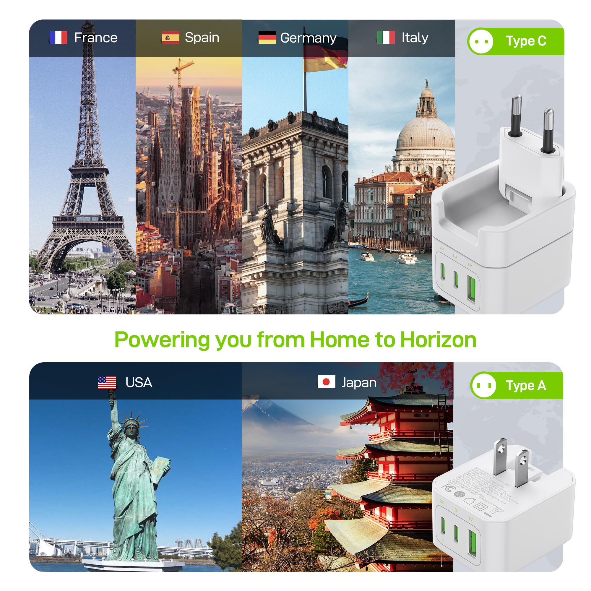 EPICKA Hybrid-Use adapter doubles as US wall outlet extender