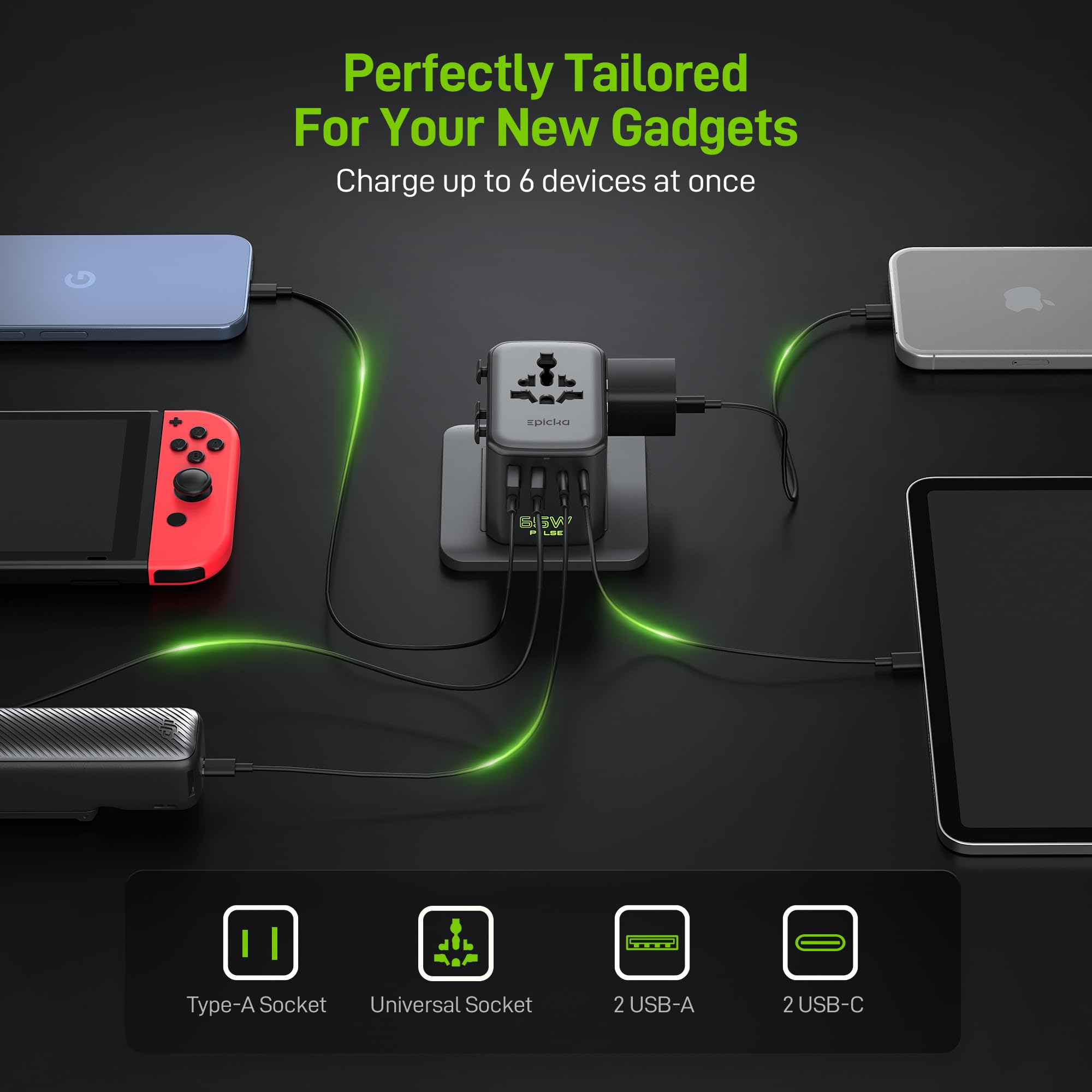 EPICKA Pulse Duo USB-C port up to 45W when both ports are used