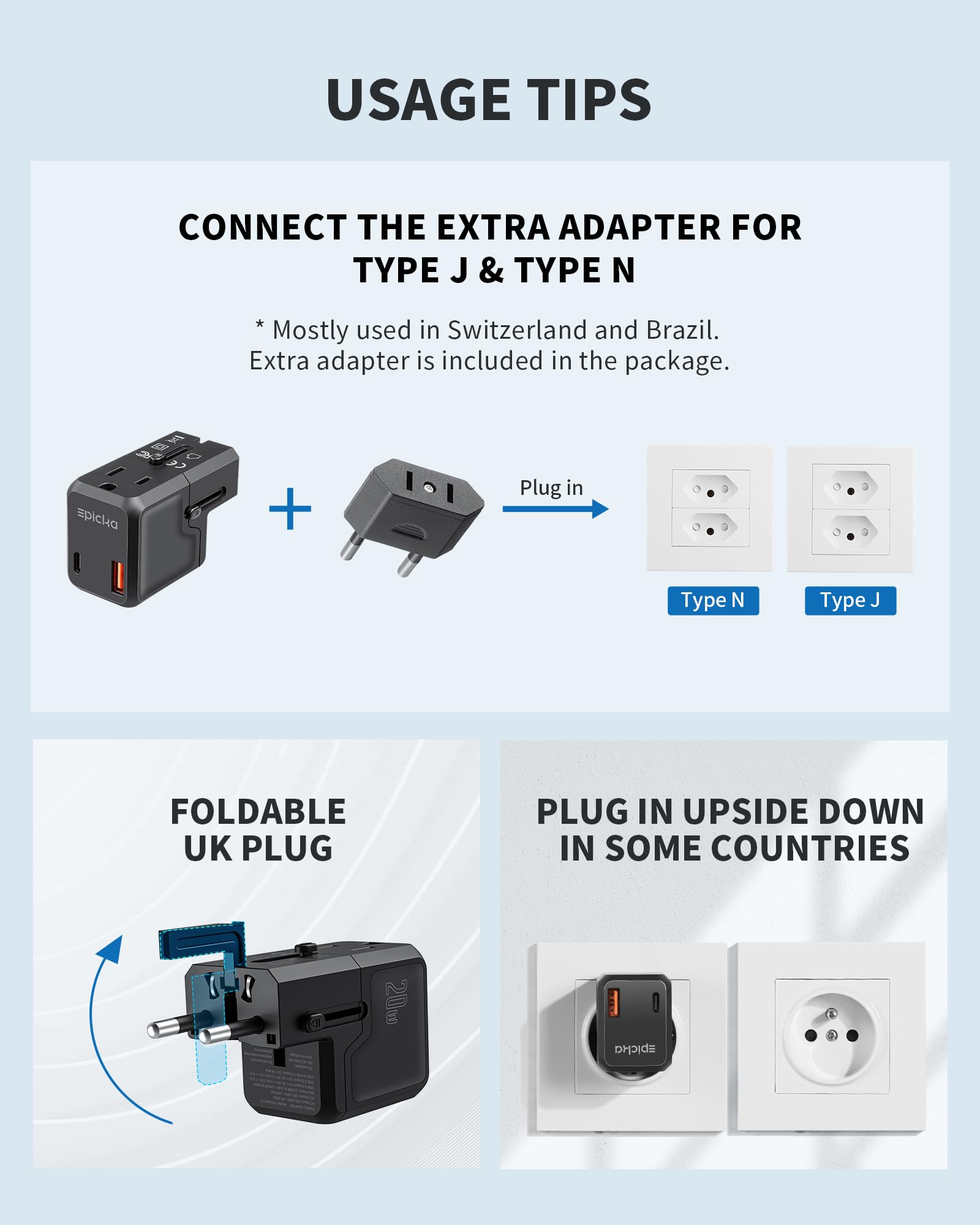 EPICKA safety certifications RoHS, CE, and FCC provide trusted travel electronics safety.