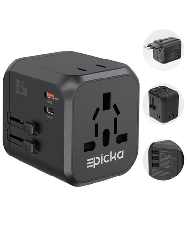 EPICKA TA-205 compact travel adapter for worldwide charging on the go.